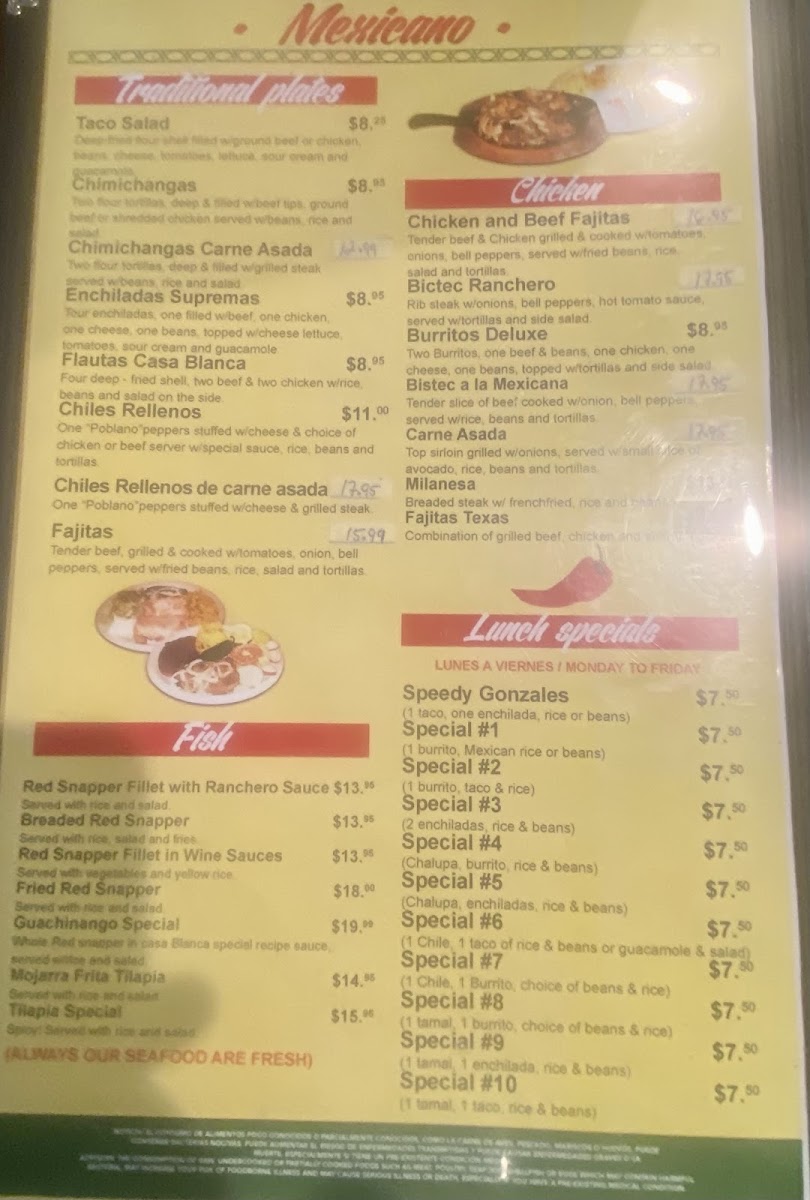 Casa Blanca Restaurant Menu - Image 2